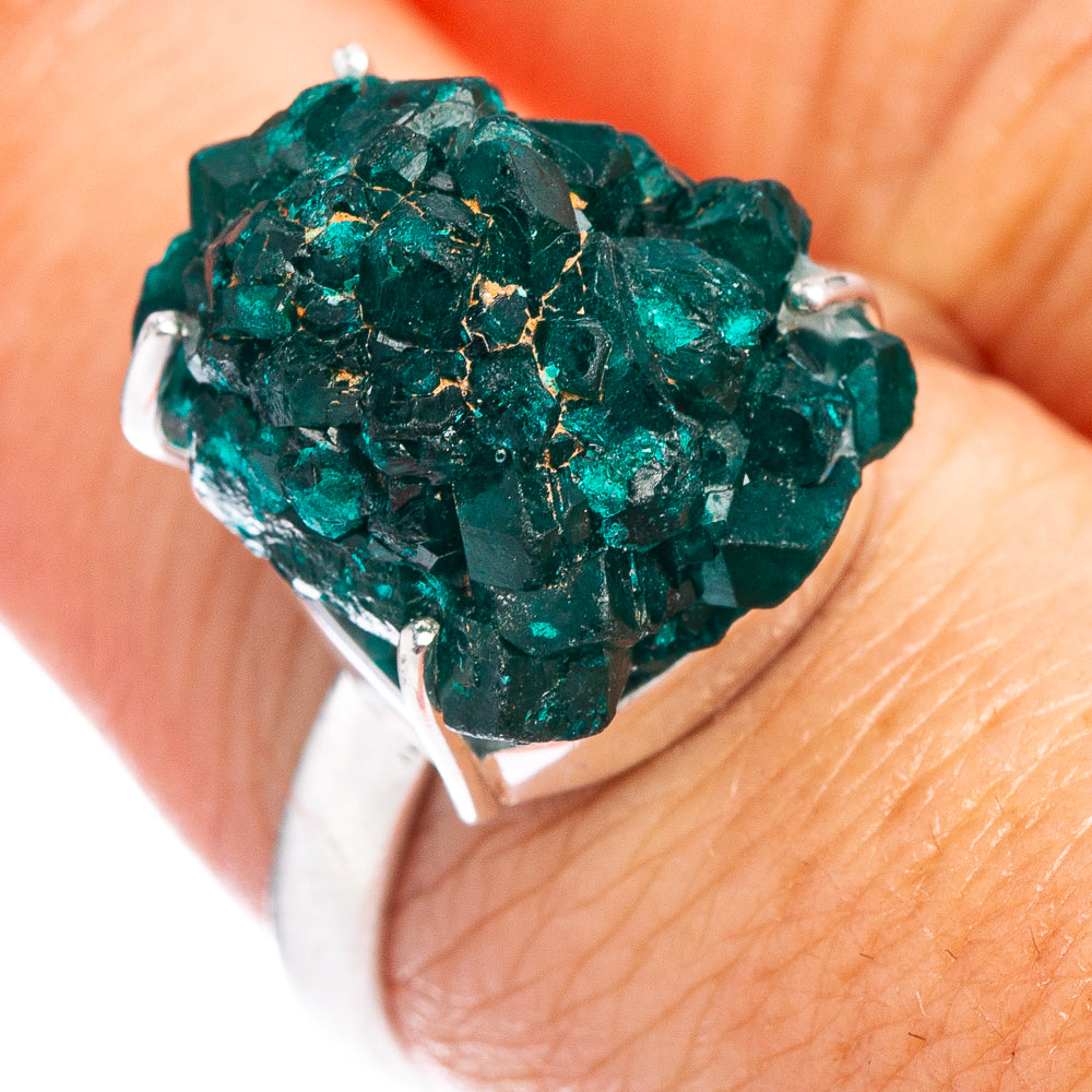 Rare Dioptase Ring Size 7.75 (.925 Sterling Silver)
