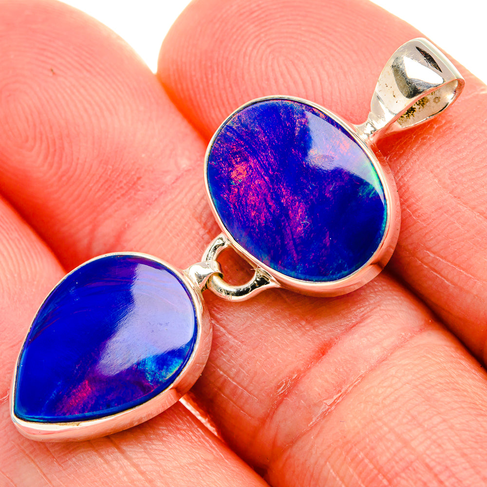 Aura Opal 925 Sterling Silver Pendant 1 5/8" (925 Sterling Silver) PD38393