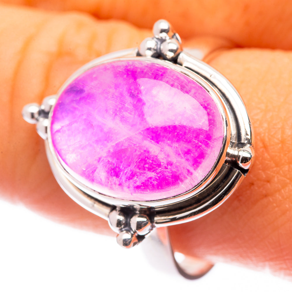 Pink Moonstone Ring Size 10 (925 Sterling Silver) R140916