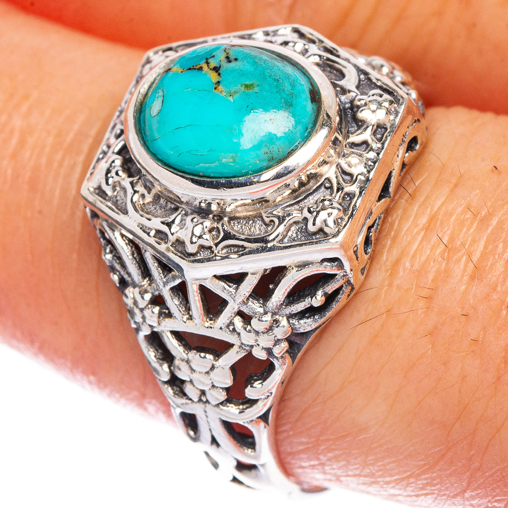 Rare Kingman Turquoise Ring Size 9 (925 Sterling Silver) R147152