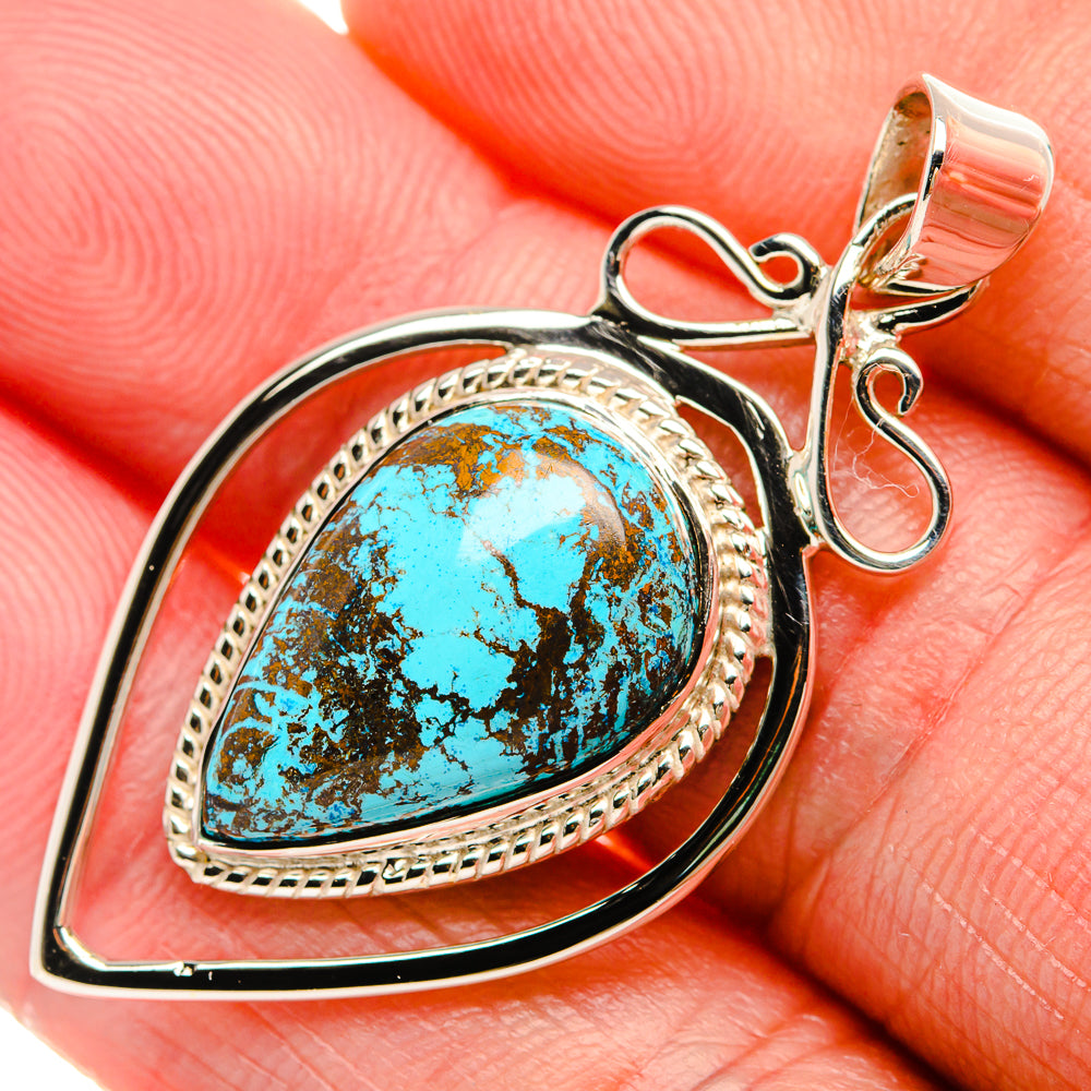 Premium Shattuckite 925 Sterling Silver Pendant 1 3/4" (925 Sterling Silver) PD37756