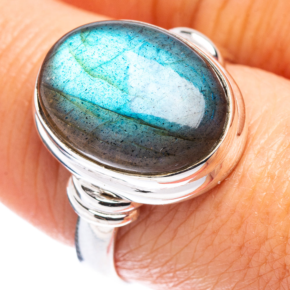 Labradorite Ring Size 8.75 (.925 Sterling Silver)