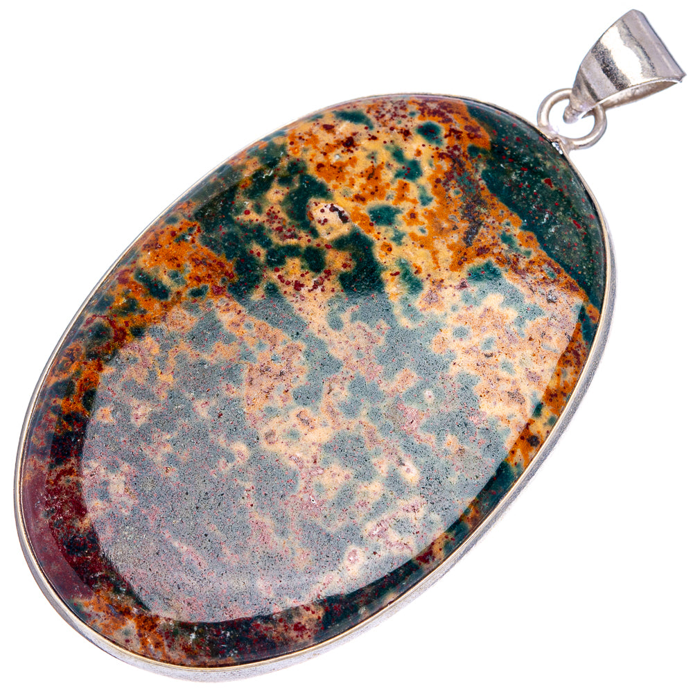 Bloodstone Pendant 2 1/2" (Silver Plated)