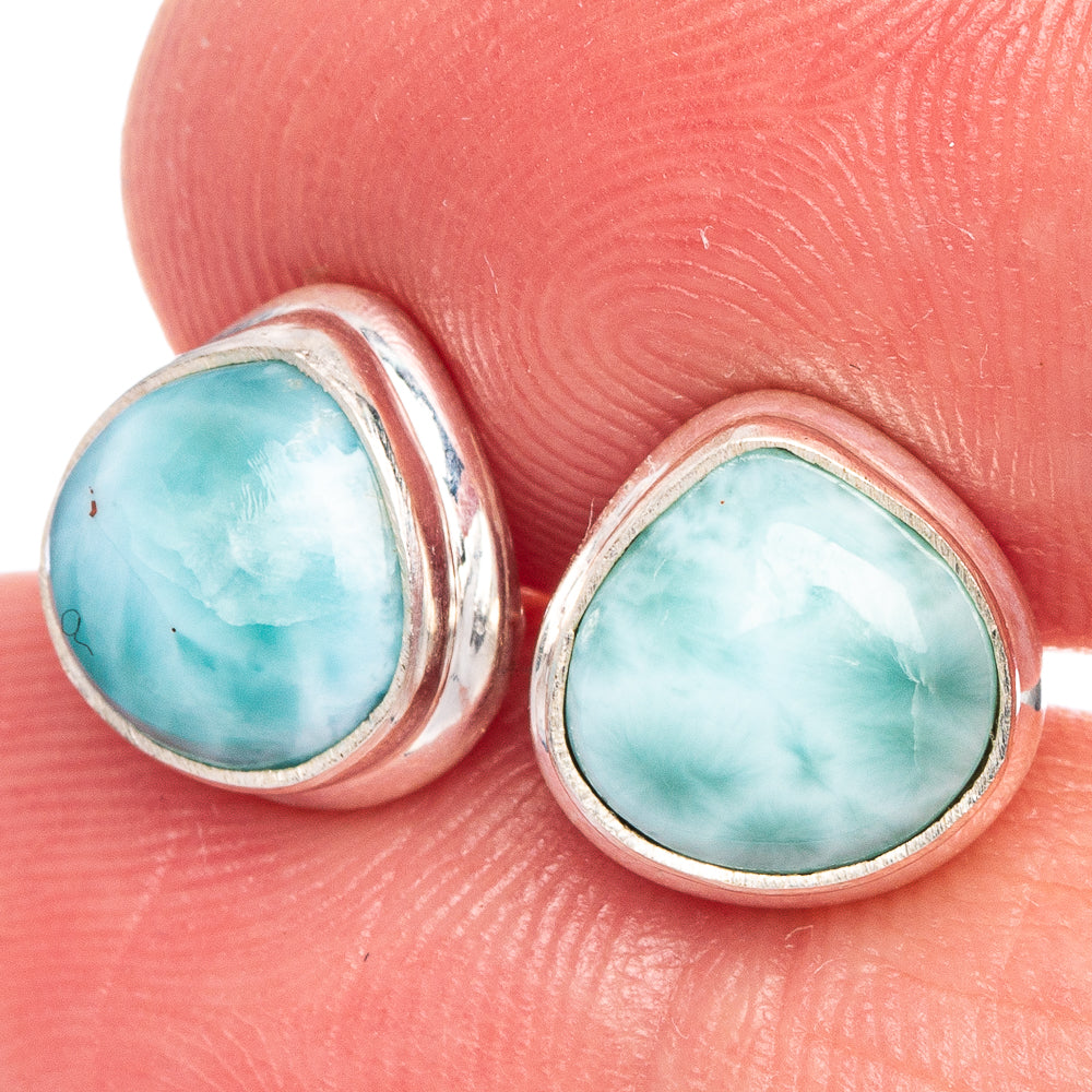 Larimar Earrings 3/8" (925 Sterling Silver) E433450