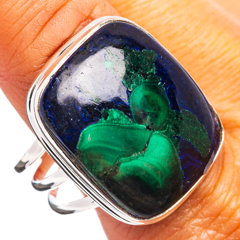 Premium Azurite Malachite Ring Size 12.25 (.925 Sterling Silver)
