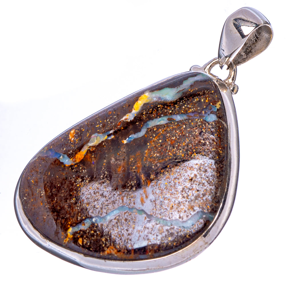 Rare Boulder Opal Pendant 1 1/2" (.925 Sterling Silver)