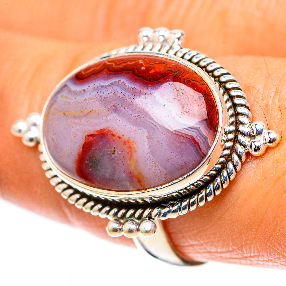 Crazy Lace Agate Ring Size 8.25 (925 Sterling Silver) RING138456