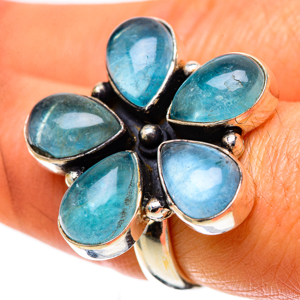 Natural Aquamarine Ring Size 7.25 (925 Sterling Silver) RING138567