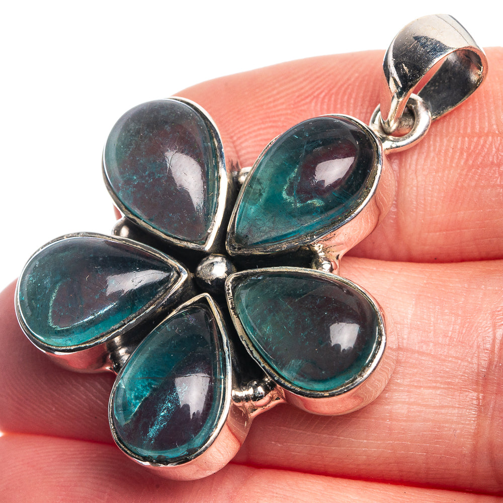 Blue Fluorite Pendant 1 1/2" (925 Sterling Silver) P39751