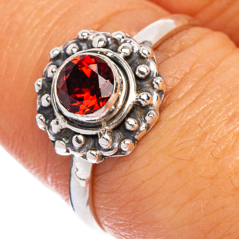 Garnet Dainty Ring Size 7.75 (925 Sterling Silver) R145480