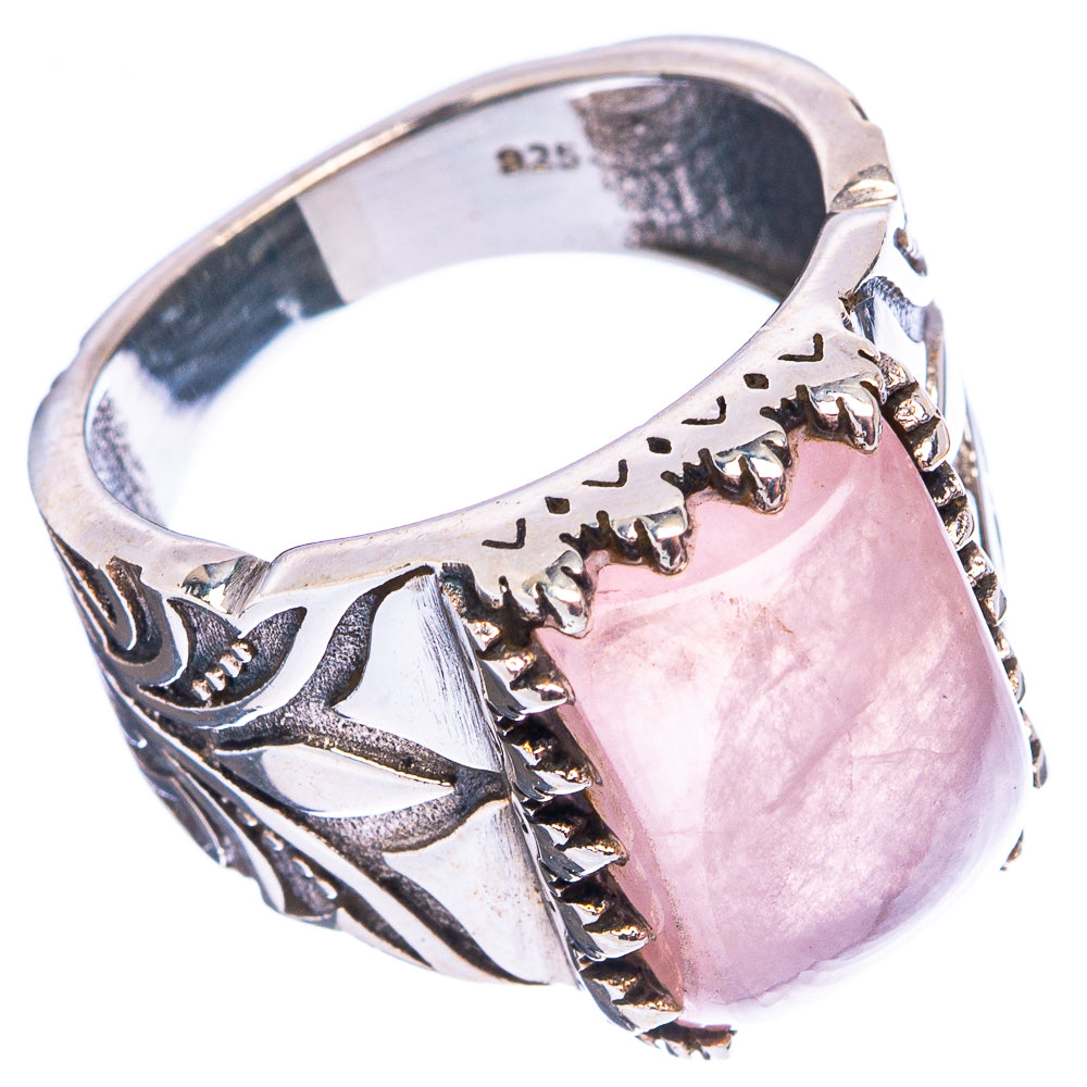 Rose Quartz Ring Size 7.5 (.925 Sterling Silver)