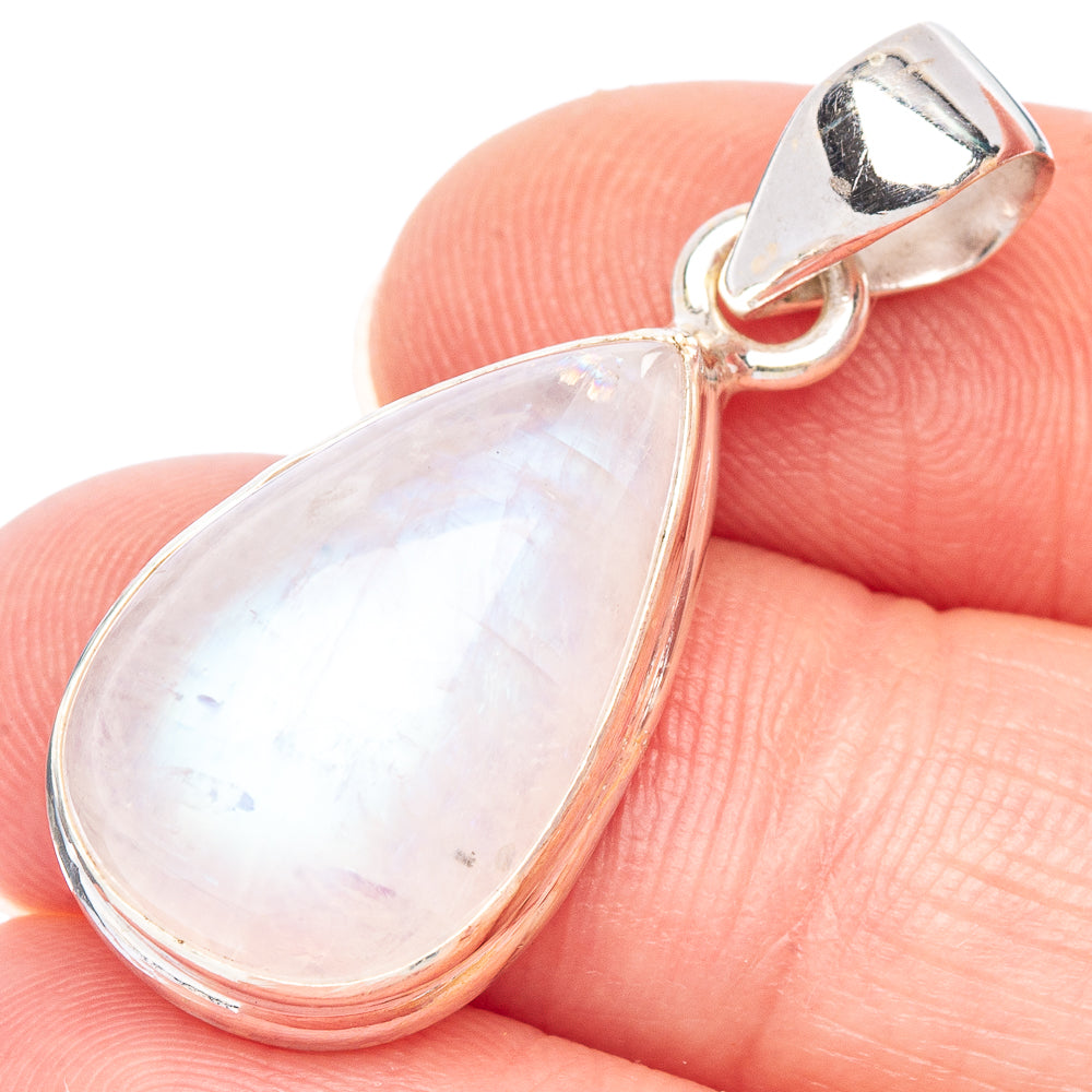 Rainbow Moonstone Pendant 1 1/4" (925 Sterling Silver) P44155