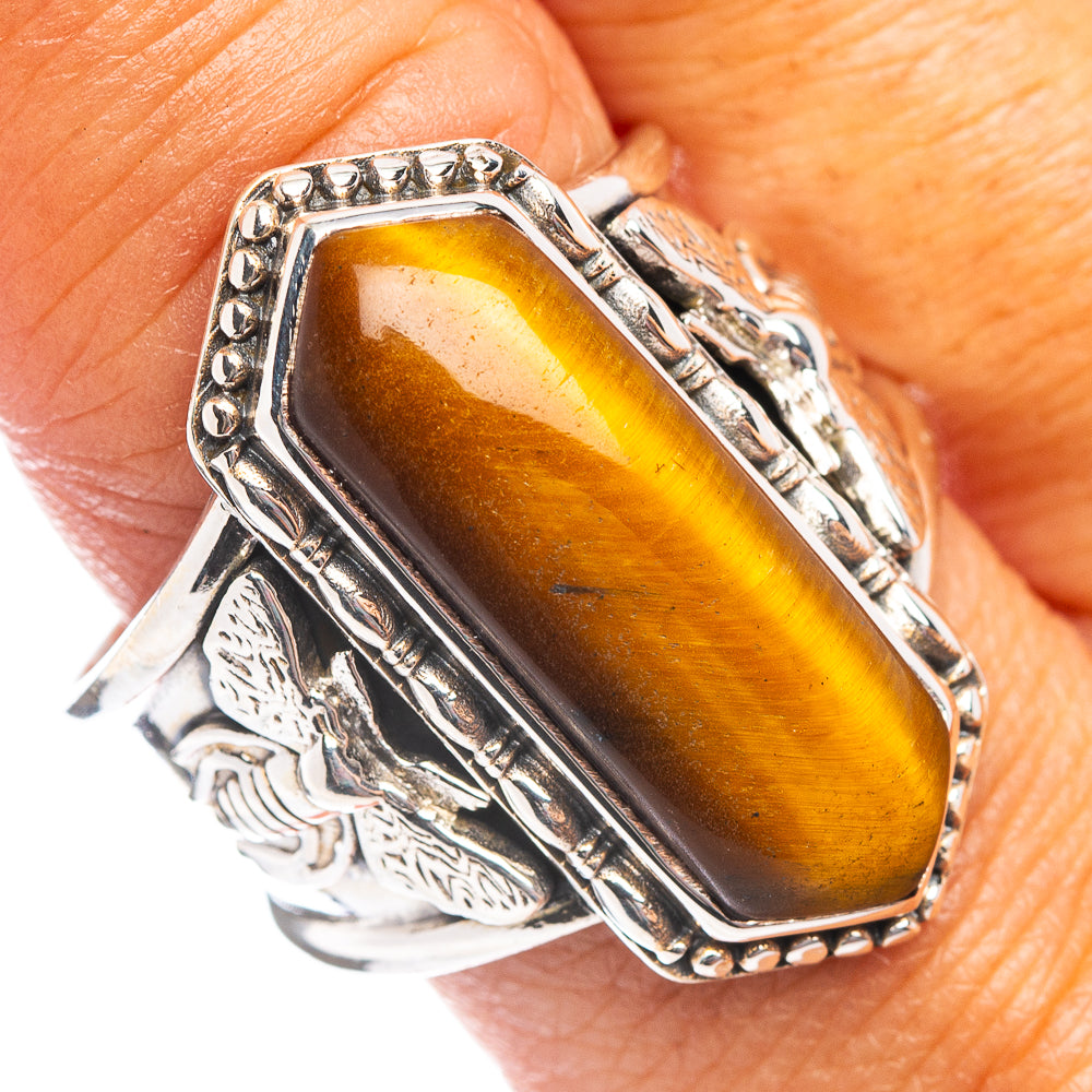 Premium Tiger's Eye Ring Size 10.25 (.925 Sterling Silver)