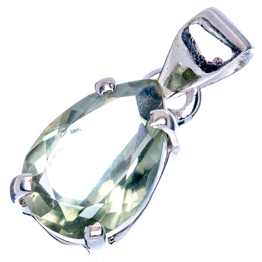 Value Faceted Green Amethyst Pendant 3/4" (925 Sterling Silver) P42021