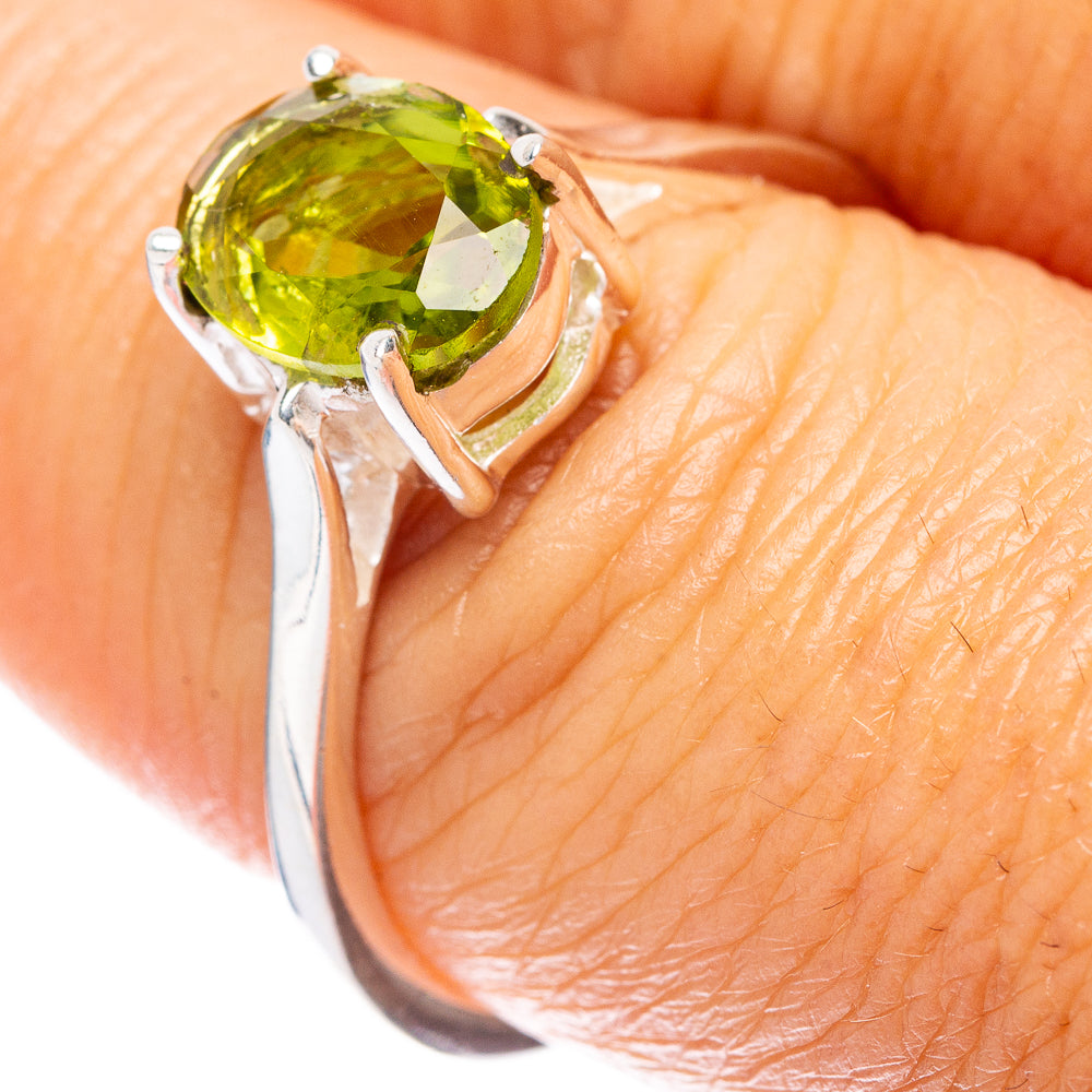 Peridot Dainty Ring Size 7.75 (925 Sterling Silver) R5900