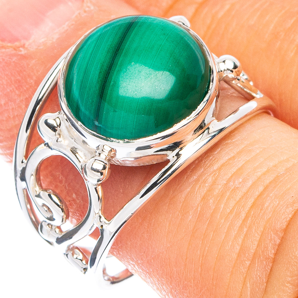 Premium Malachite Ring Size 6 (925 Sterling Silver) R8068
