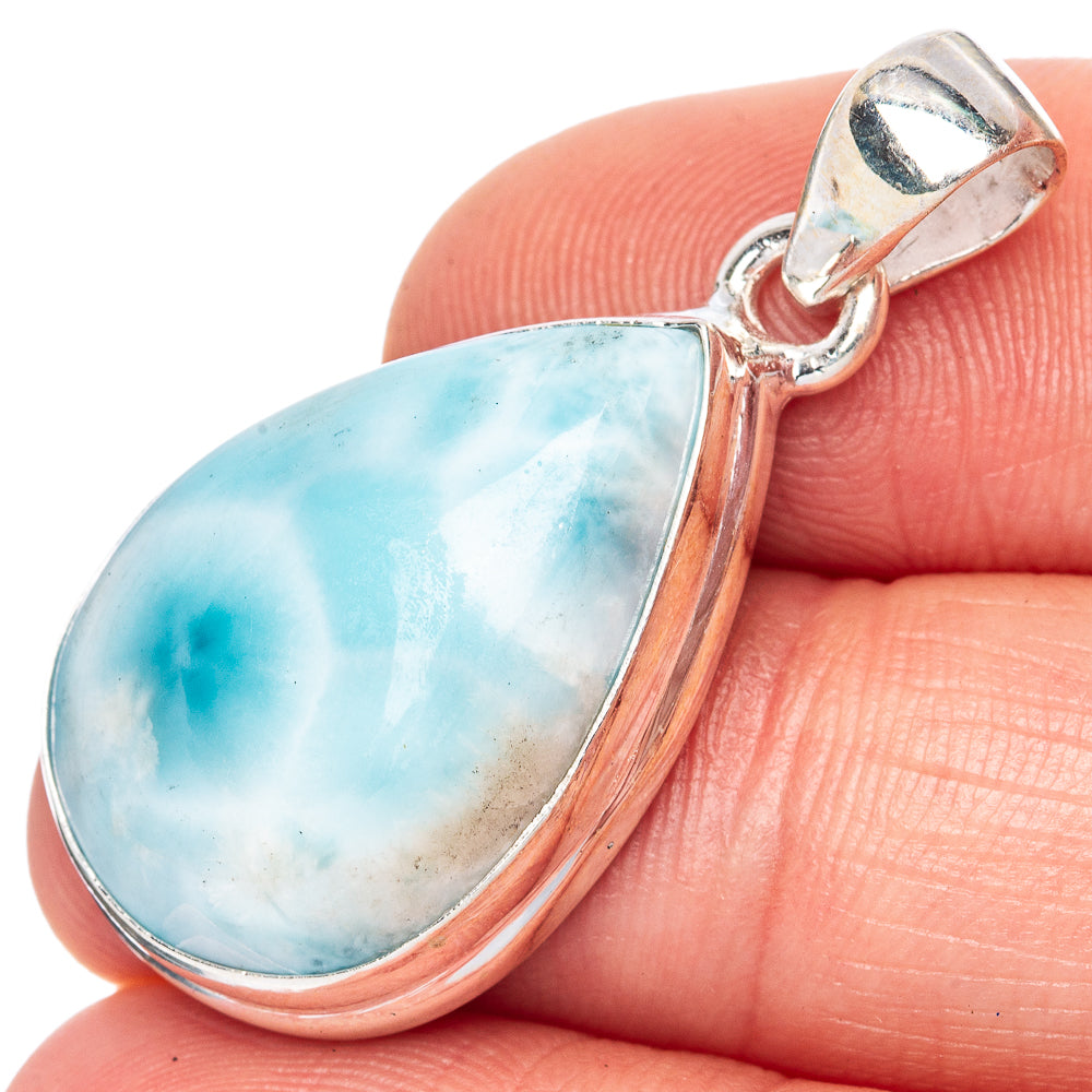 Larimar Pendant 1 3/8" (925 Sterling Silver) P41708