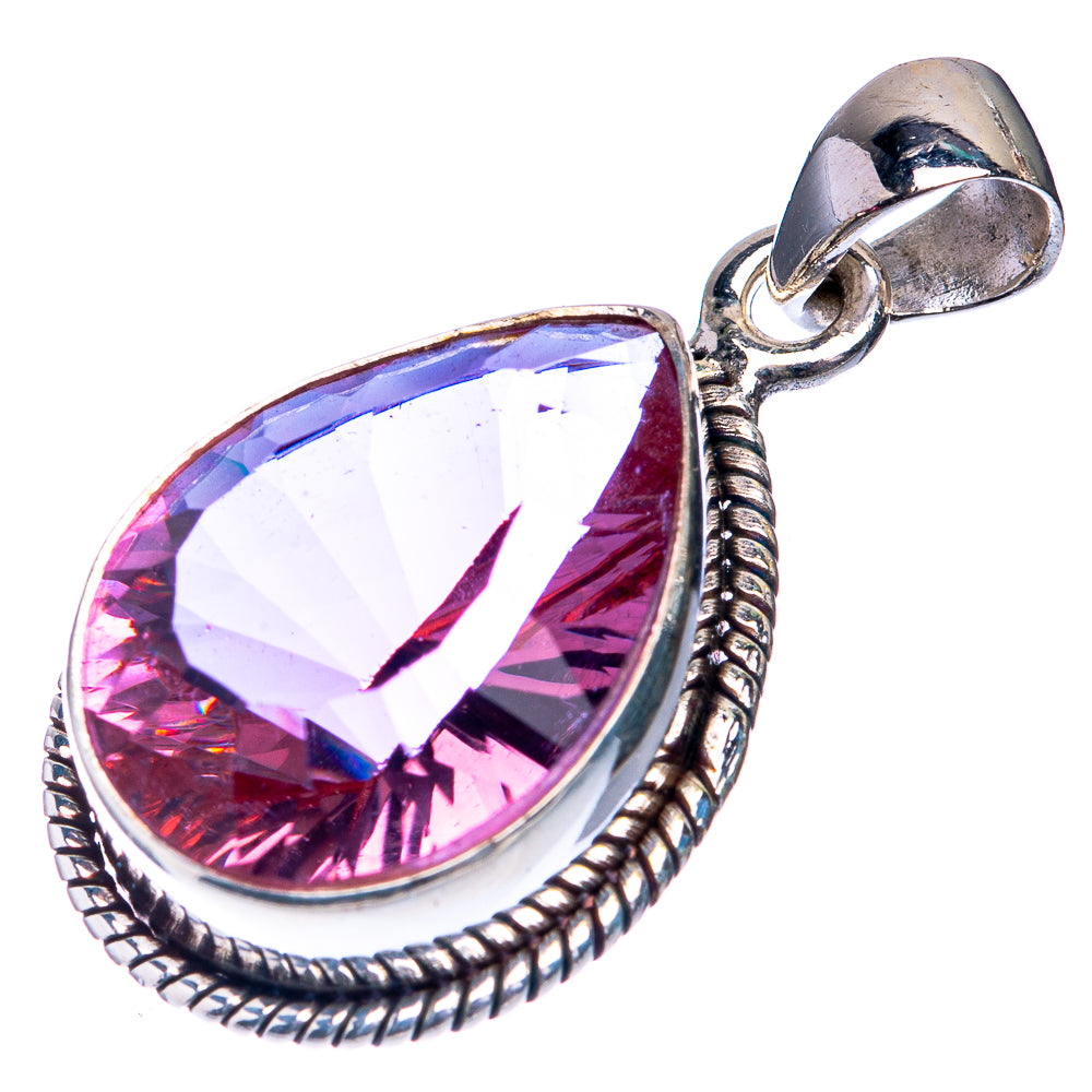 Faceted Color Change Alexandrite (Lab.) Pendant 1 1/4" (925 Sterling Silver) P39266