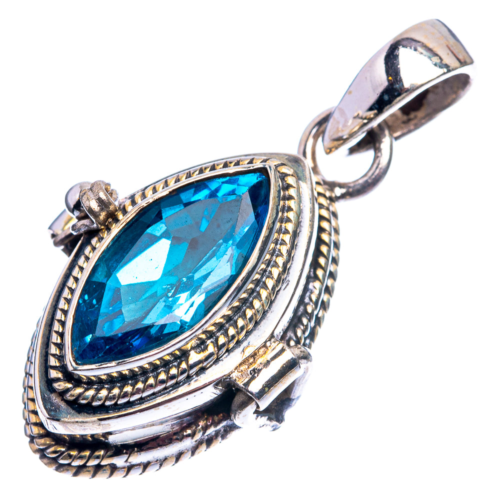 Poison Blue Topaz Pendant 1 1/4" (925 Sterling Silver) P38914