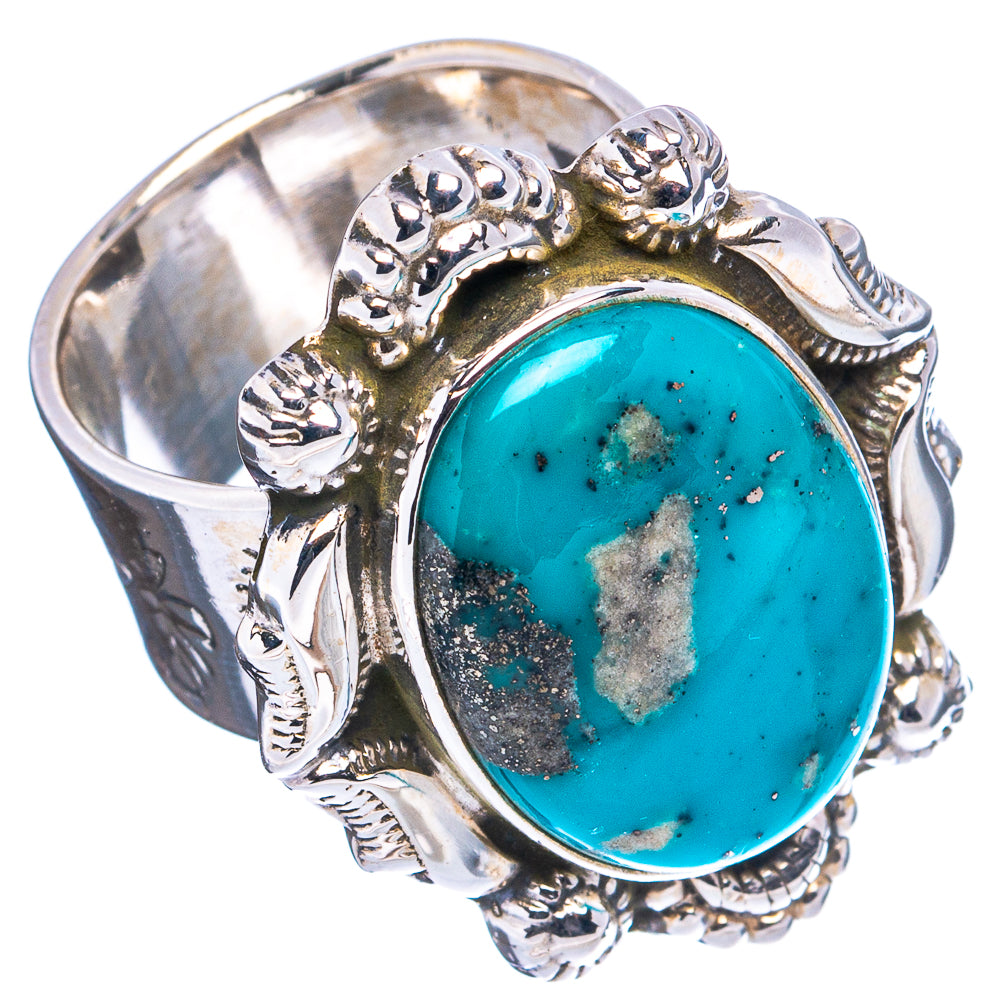 Exclusive Kingman Turquoise Ring Size 7 Adjustable (.925 Sterling Silver)
