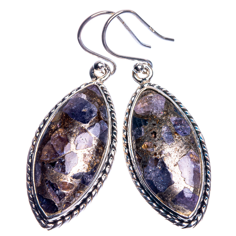 Brecciated Tanzanite 925 Sterling Silver Earrings 1 3/4"