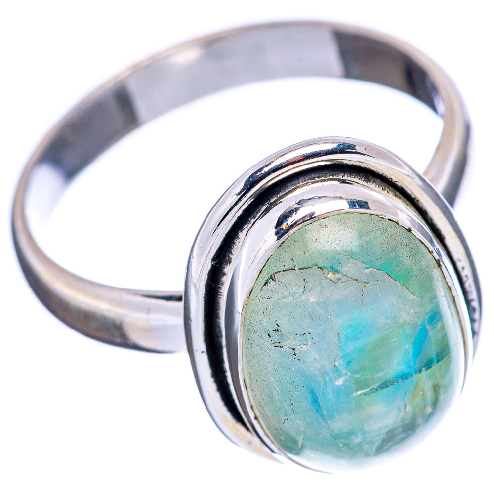 Green Moonstone Ring Size 9 (.925 Sterling Silver)