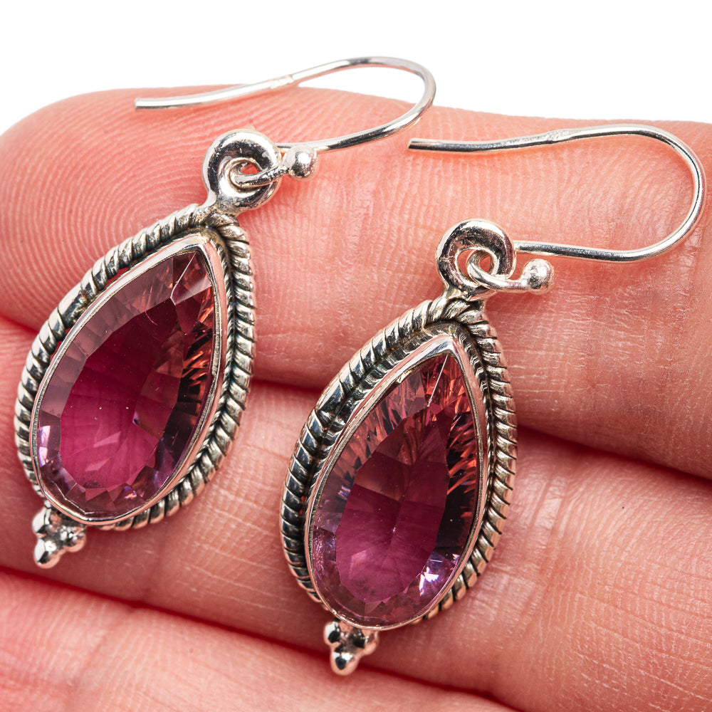 Faceted Color Change Alexandrite (Lab.) Earrings 1 1/2" (925 Sterling Silver) E432438