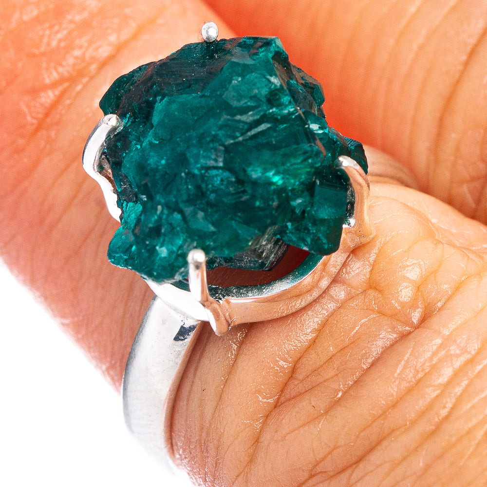 Rare Dioptase Ring Size 6 (.925 Sterling Silver)