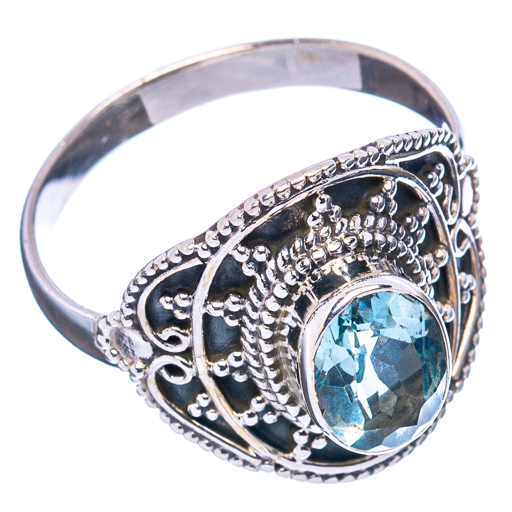 Blue Topaz Ring Size 8 (.925 Sterling Silver)