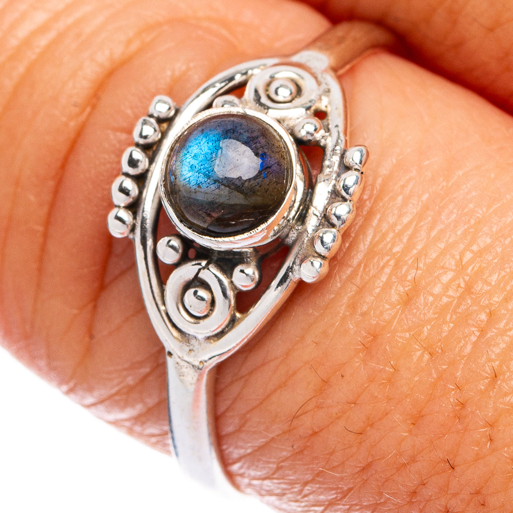 Labradorite Dainty Ring Size 9 (925 Sterling Silver) R145371