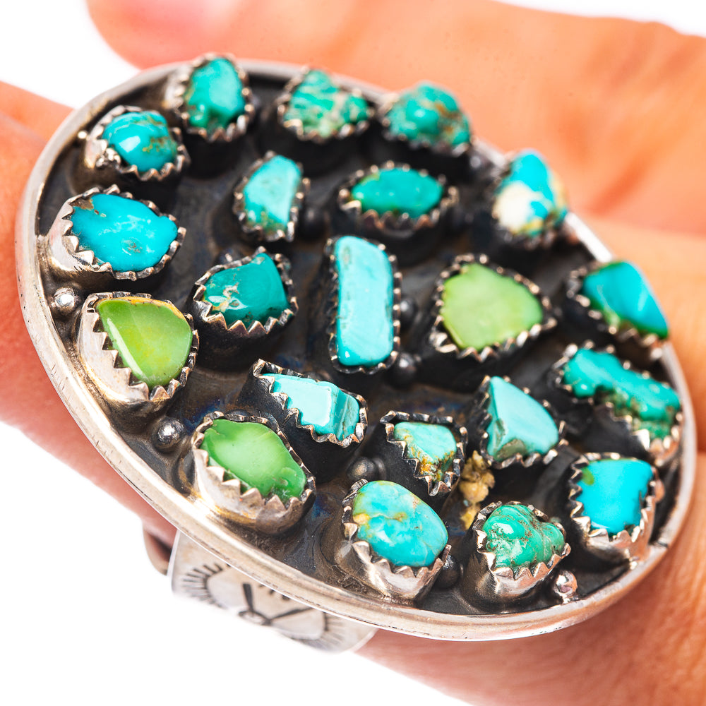 Exclusive Sonoran South Hill Turquoise Ring Size 7 Adjustable (.925 Sterling Silver)