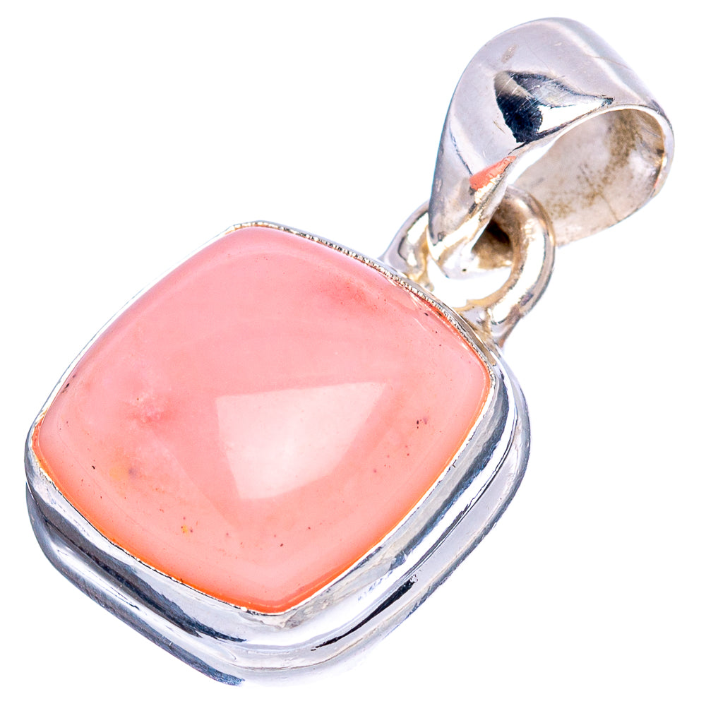Pink Opal Pendant 7/8" (.925 Sterling Silver)