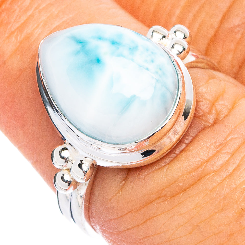 Rare Larimar Ring Size 6.75 (.925 Sterling Silver)
