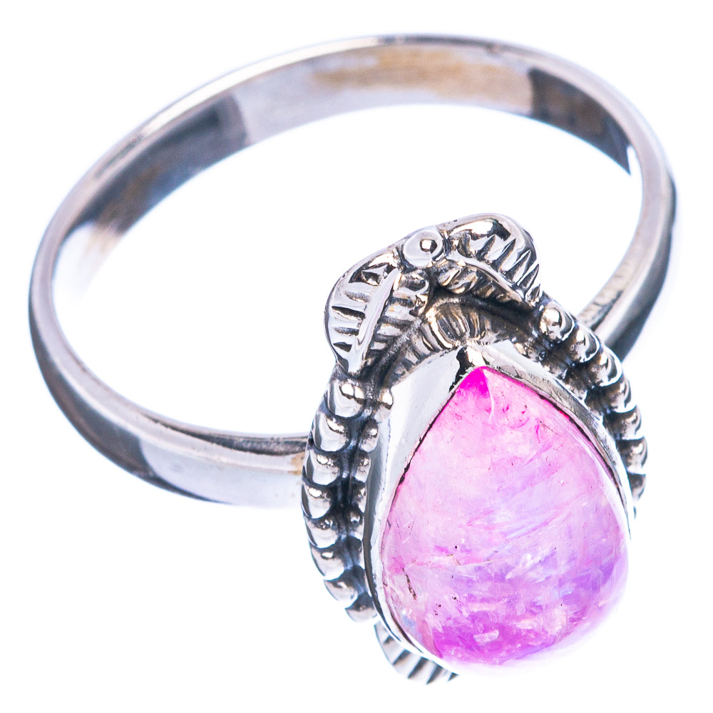 Pink Moonstone Ring Size 8.5 (925 Sterling Silver) R3723
