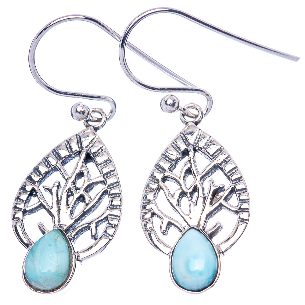 Larimar Dainty Earrings 1 3/8" (925 Sterling Silver) E1323