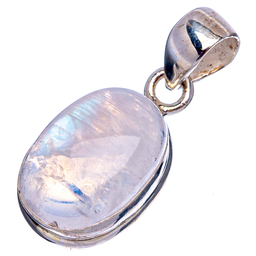 Rainbow Moonstone Pendant 1 1/8" (.925 Sterling Silver)