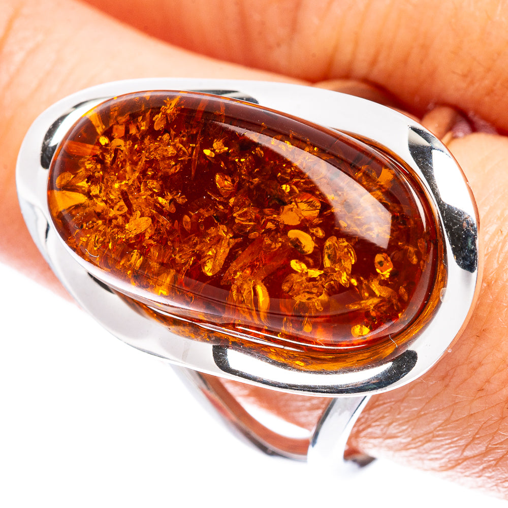 Baltic Amber Ring Size 9 (925 Sterling Silver) R1878