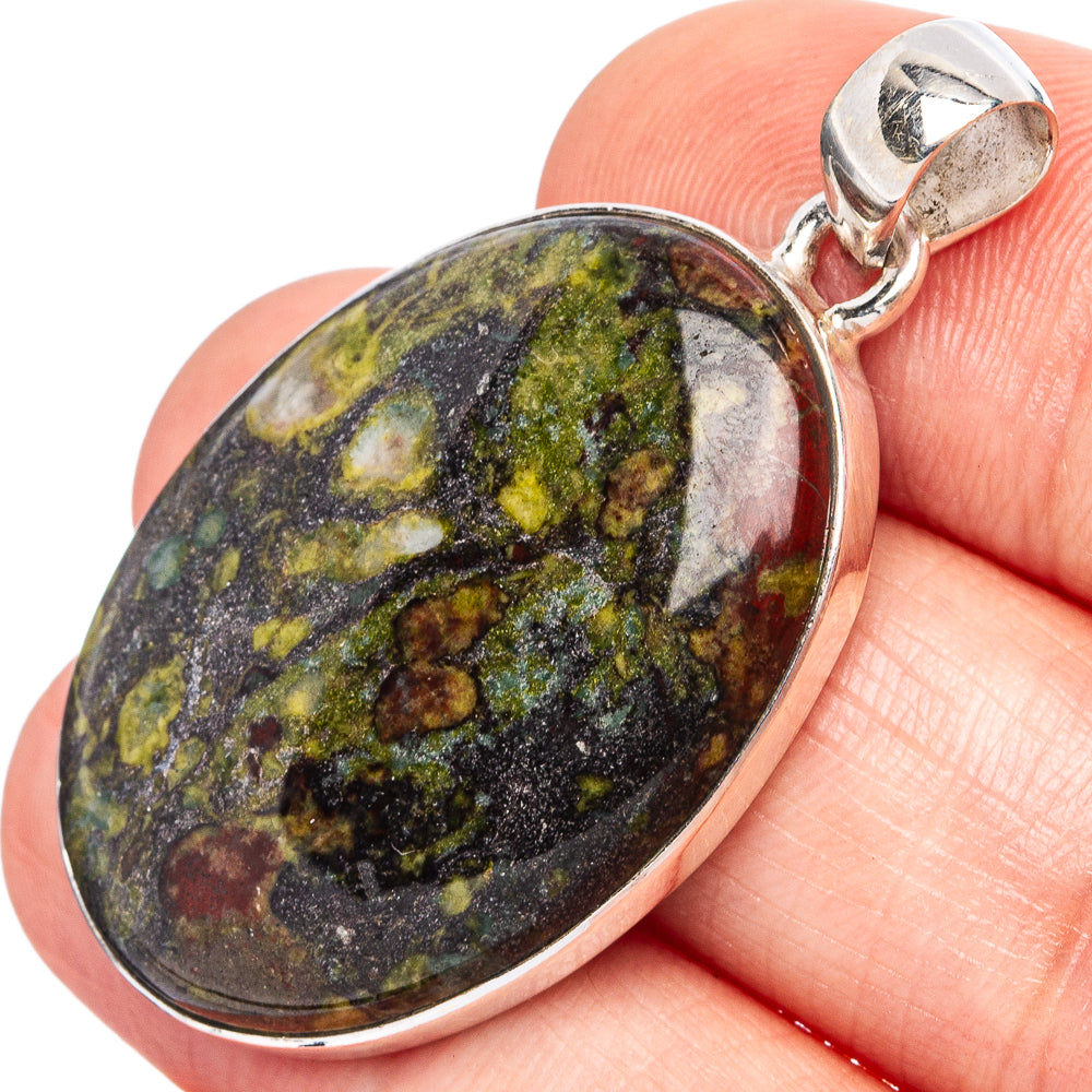 Dragon Blood Jasper Pendants 1 5/8" (925 Sterling Silver) P43256