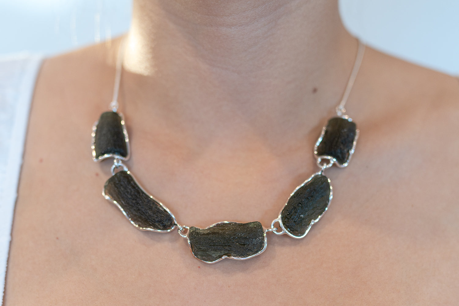 39g Czech Moldavite Necklace (925 Sterling Silver) 22" NEC2001