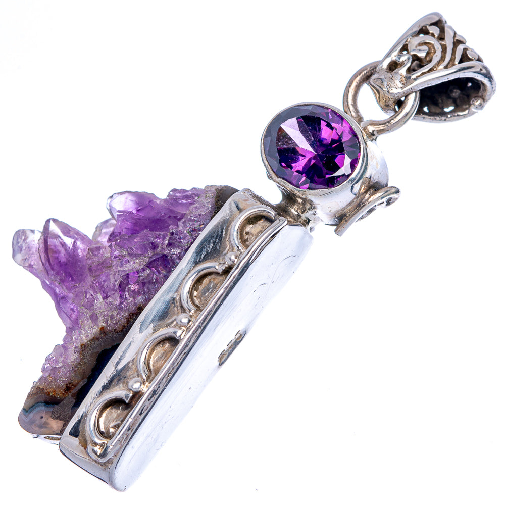 Amethyst Stalactite, Amethyst Pendant 1 7/8" (925 Sterling Silver) P40110