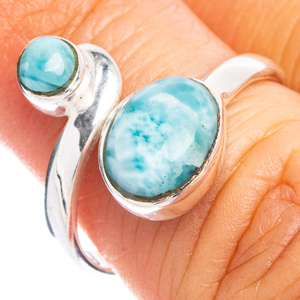 Dainty Larimar Ring Size 6.5 (925 Sterling Silver) R8709
