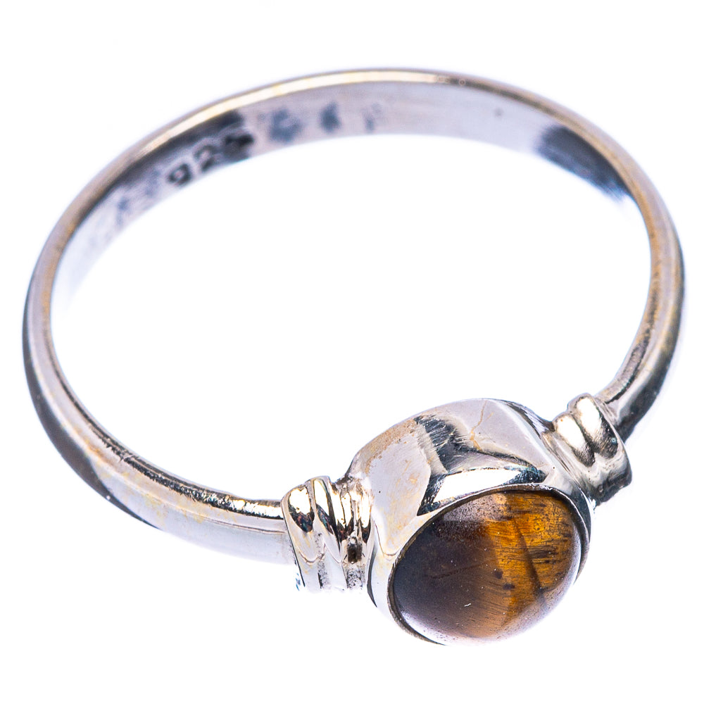 Tiger Eye Dainty Ring Size 7 (925 Sterling Silver) R5747
