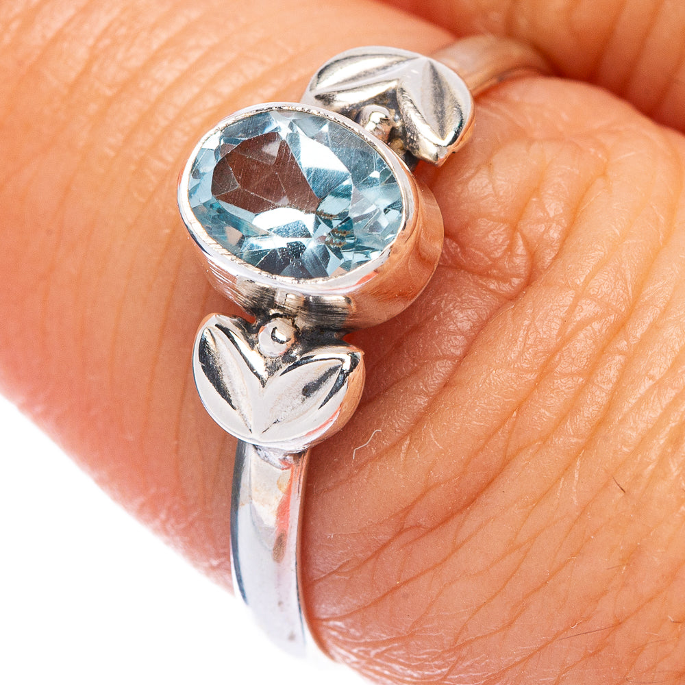 Blue Topaz Dainty Ring Size 8 (925 Sterling Silver) R145789