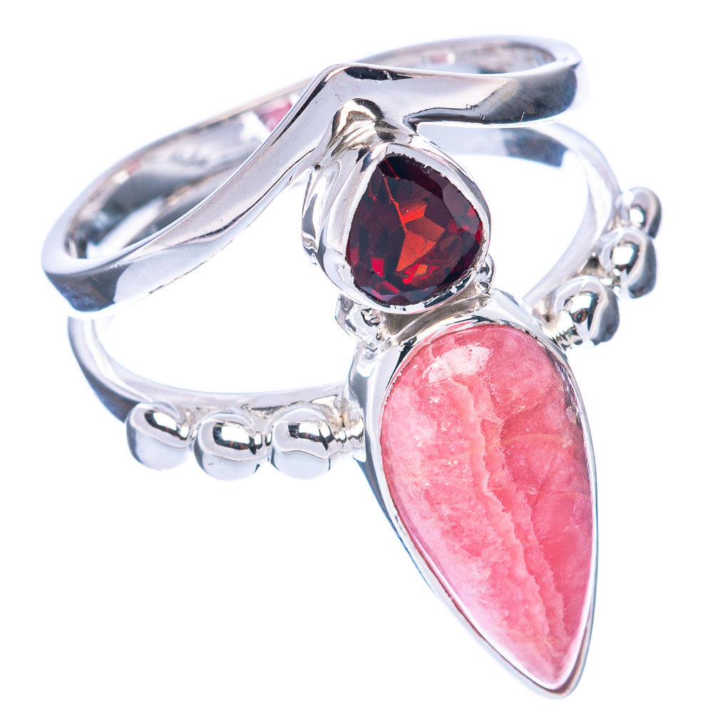 Premium Rhodochrosite, Garnet 925 Sterling Silver Ring Size 8.75 (925 Sterling Silver) R2649