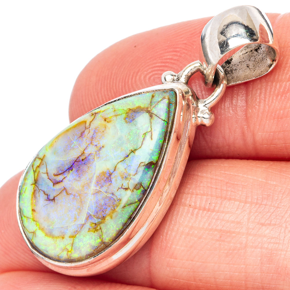 Rare Sterling Opal Pendant 1 3/8" (925 Sterling Silver) P42895