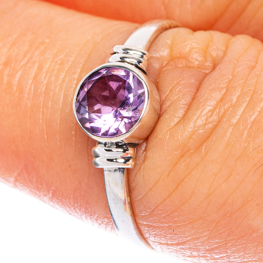 Faceted Amethyst Dainty Ring Size 7.25 (925 Sterling Silver) R1025