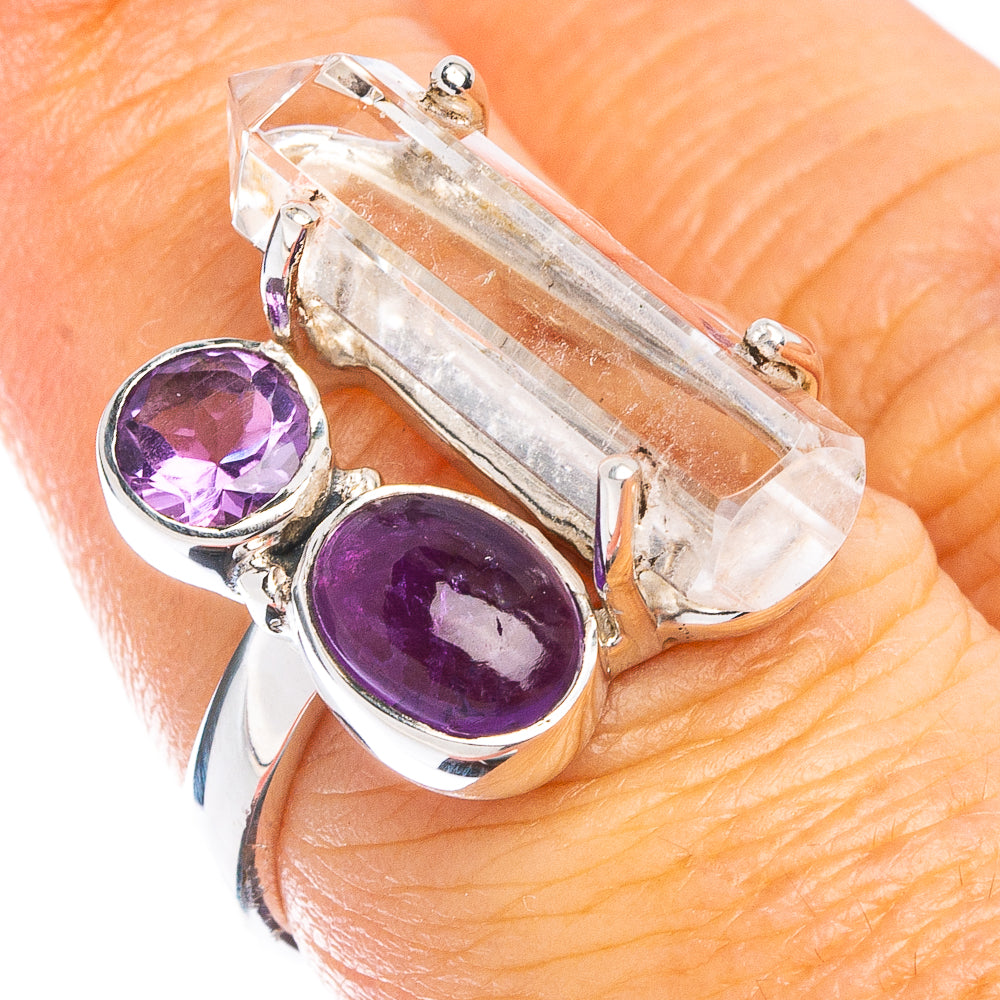 Premium Quartz Point, Amethyst Ring Size 7 (925 Sterling Silver) R8033