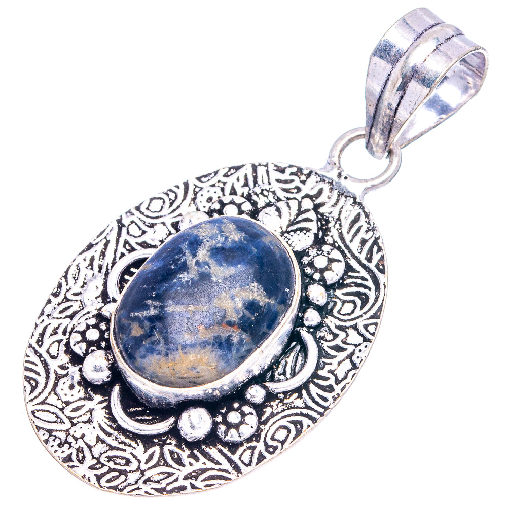 Sodalite Pendant 1 7/8" (German Silver)