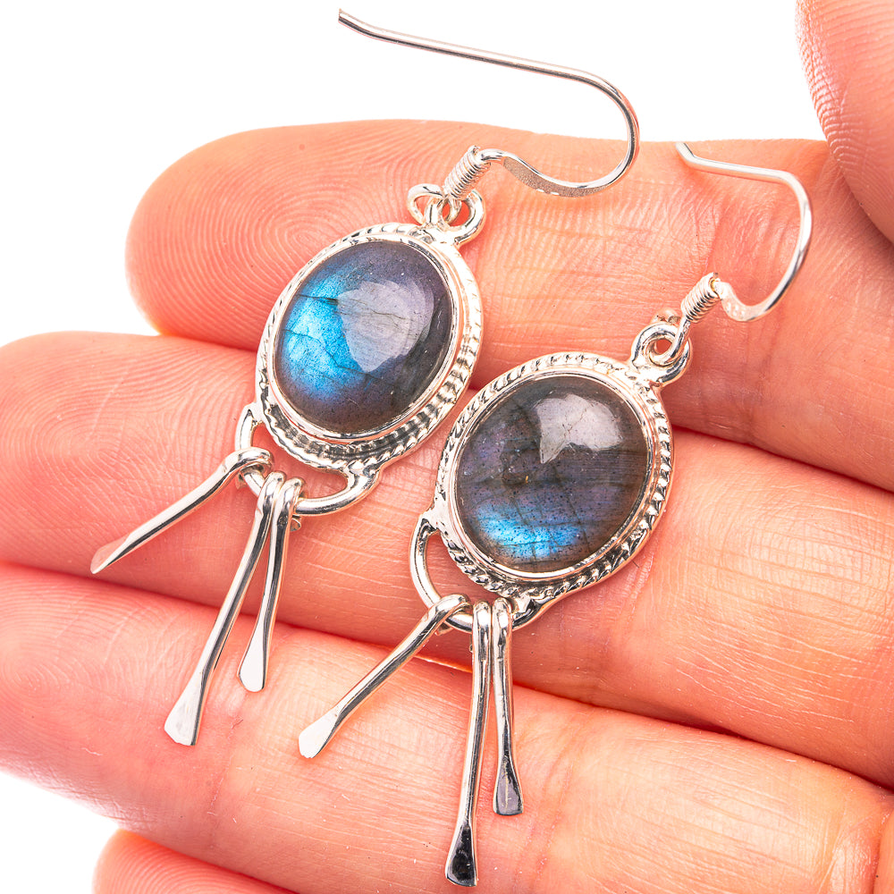Premium Labradorite Earrings 1 7/8" (925 Sterling Silver) E432358