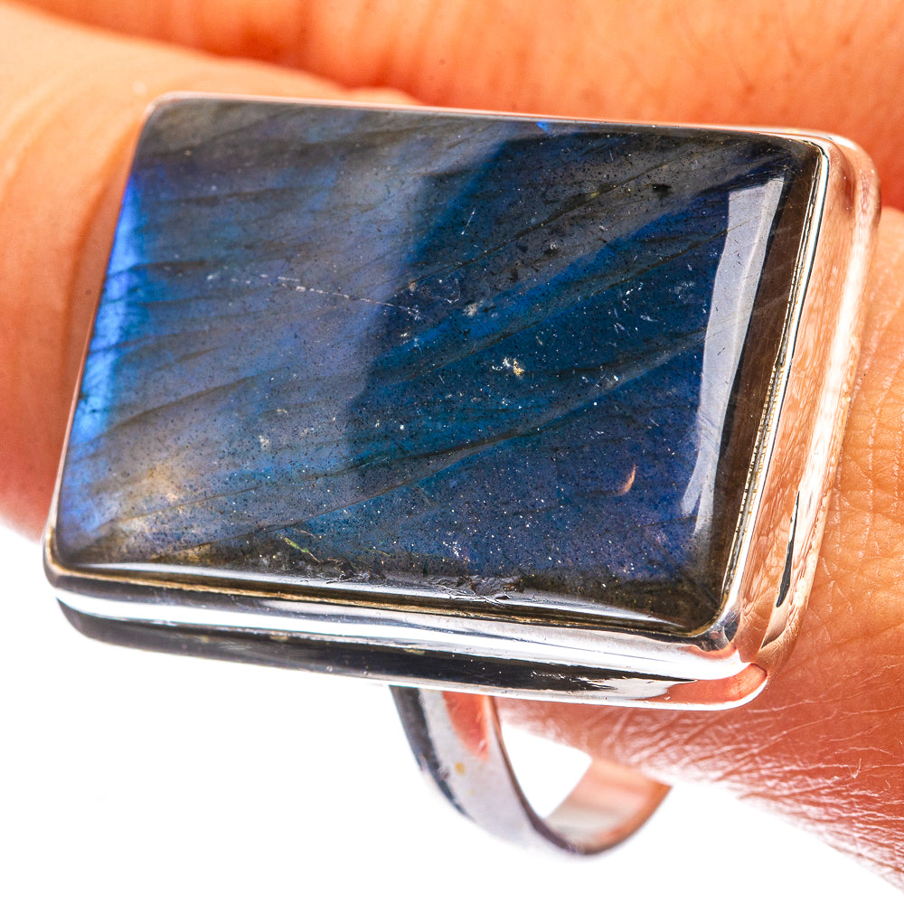 Huge Labradorite 925 Sterling Silver Ring Size 12